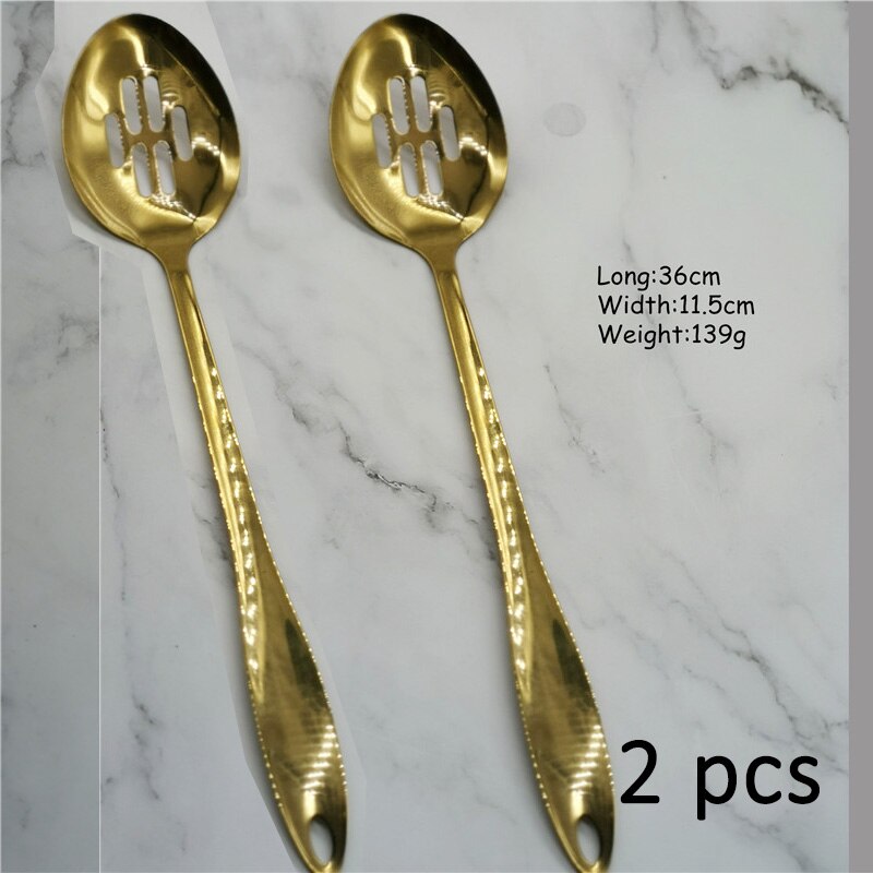 Ustensiles de cuisine en acier inoxydable ensemble couleur or cuisine pelle cuillère ustensiles de cuisine usine ustensiles de cuisine