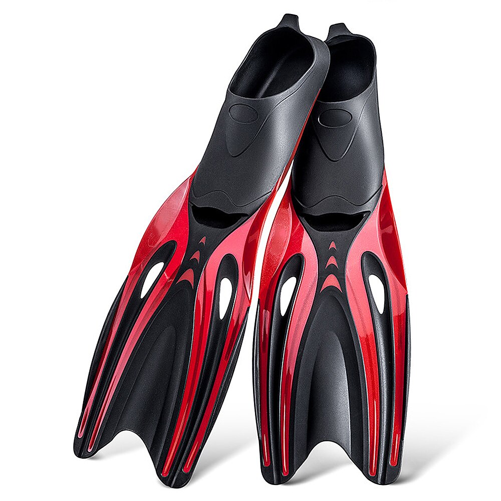 Volwassen Lange Snorkelen Vinnen Volledige Voet Pocket Flippers Licht Zwemmen Vinnen Duiken Flippers Snorkeluitrusting Snorkelen Apparatuur: Red / L