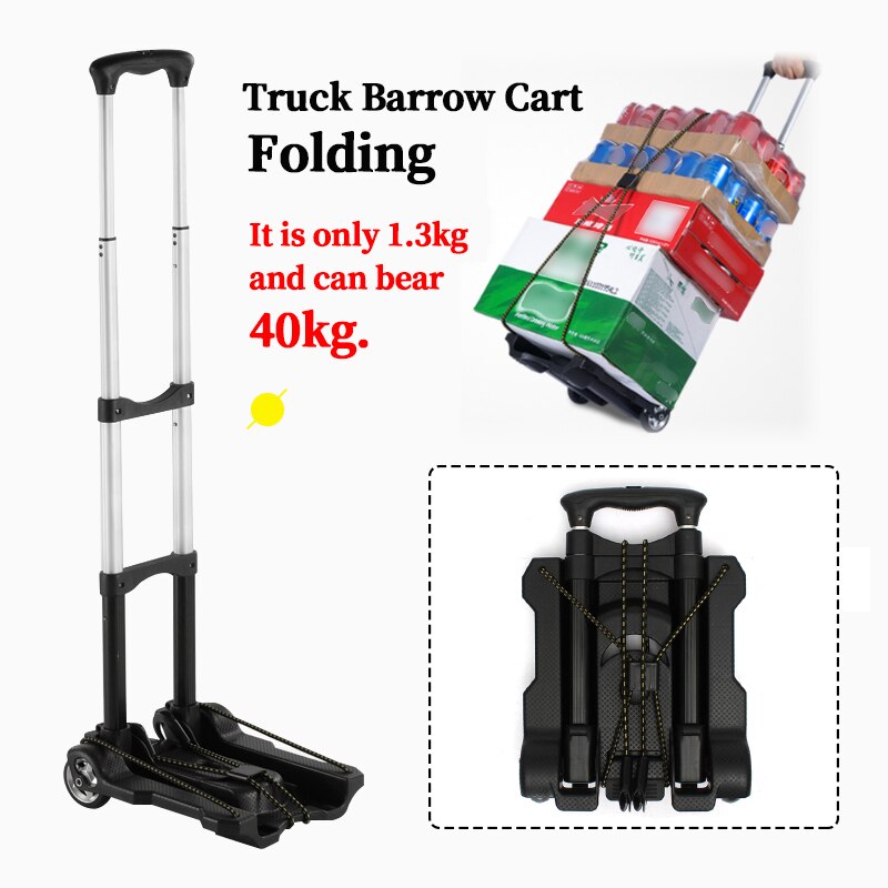 40kg Heavy Duty Foldable Hand Truck Wheel Trolley Portable Home Use Folding Transport Trolley Travel Luggage Shopping Trolley