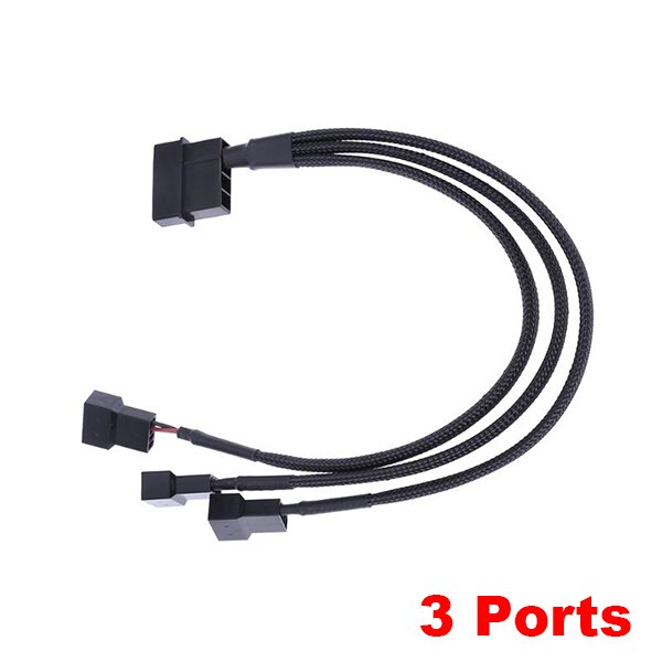 Fi-labs ide molex 4 -nastainen liitin  to 3 -nastainen /4 -nastainen jäähdytin molex-tuulettimen sovitin jakaja virtaholkki kaapeli  (12v vain )-25cm: 3 porttia