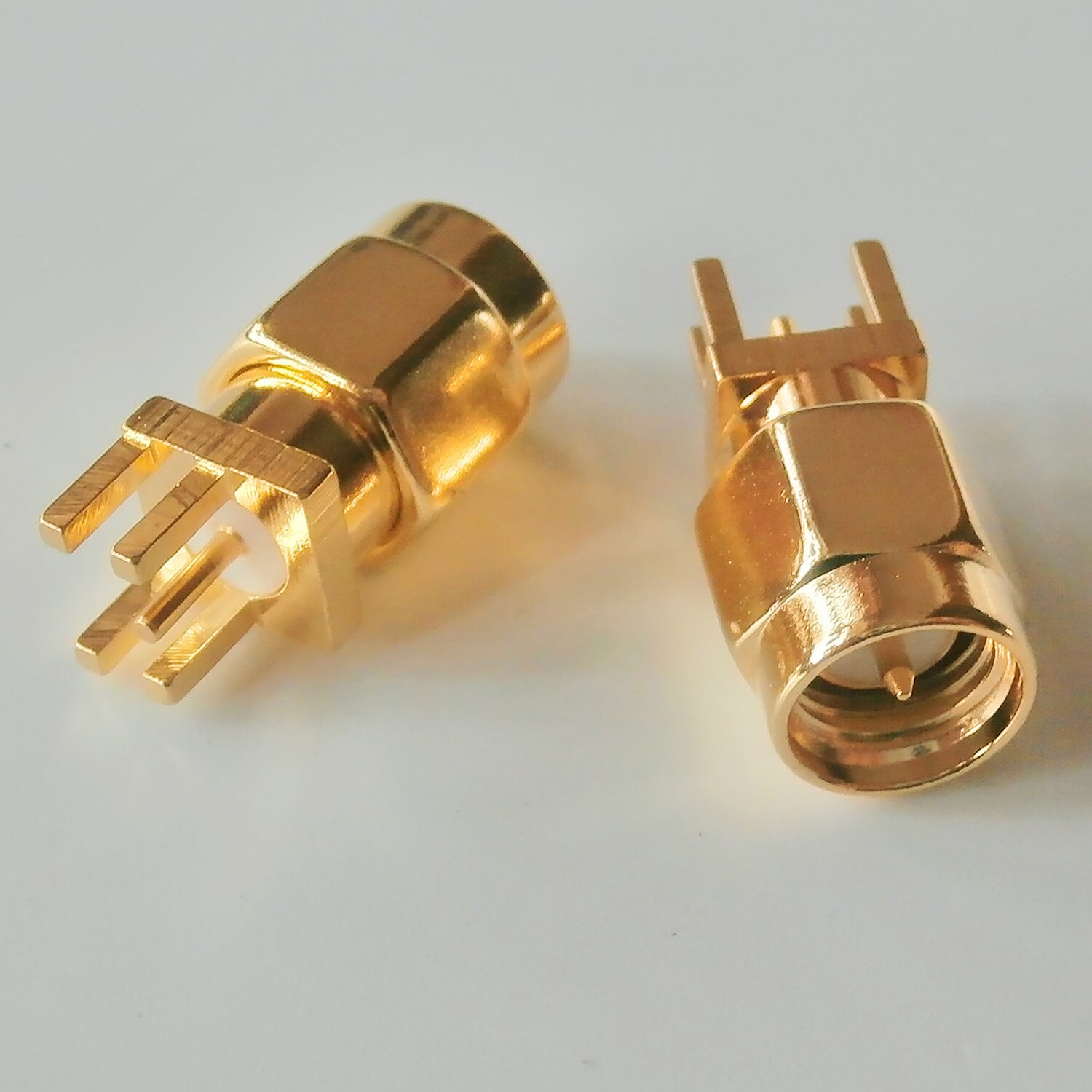 1 Stuks Rf Connector Socket Sma Stekker Soldeer Rand 1.6Mm Pcb Clip Mount Straight 5.08Mm Vergulde coaxiale Rf Adapters