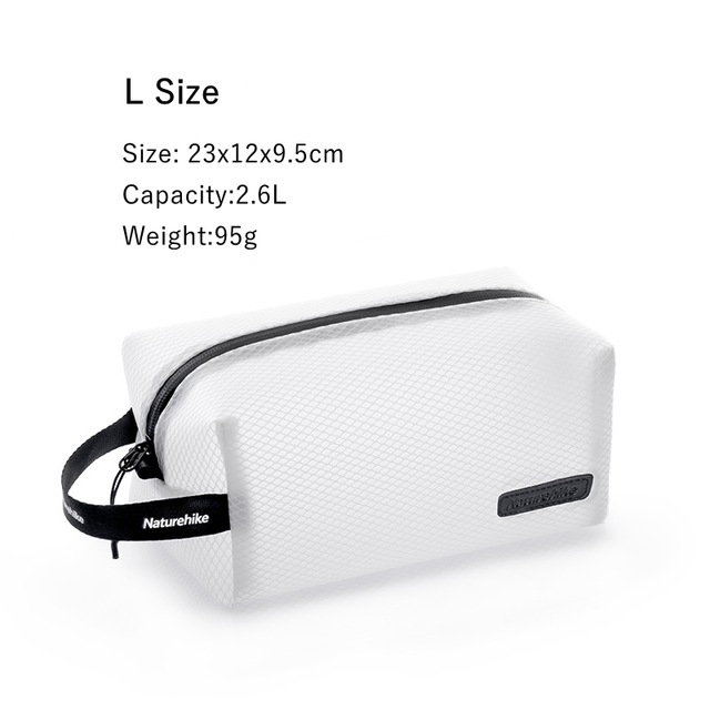 Naturehike Tpu Mesh Reizen Waszak Draagbare Waterdichte Toilettas Vrouwen Cosmetische Tas Outdoor Wassen Opbergzakken: White L