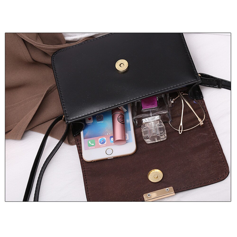 Women's Leather Simple Solid Handbag Small Shoulder Bags Crossbody Bags for Girls Messenger Bags