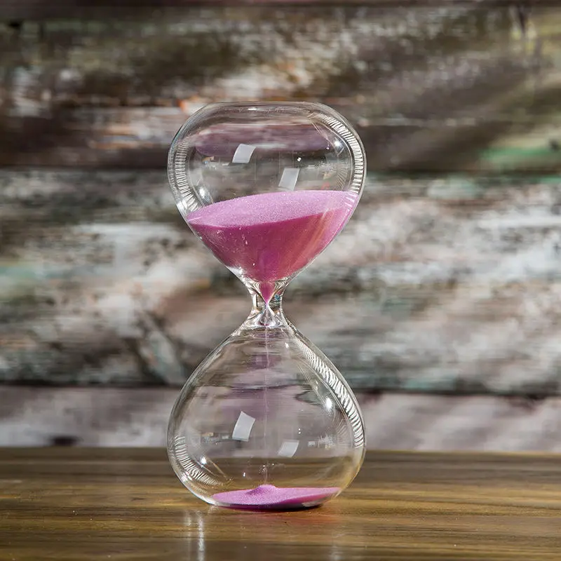 5/10/15/30/60 Minuten Sanduhr Sanduhr Zeit Management Werkzeug Kreative Glas Sanduhr Ornamente schreibtisch Hause Dekorative Spielzeug: Rosa / 15min