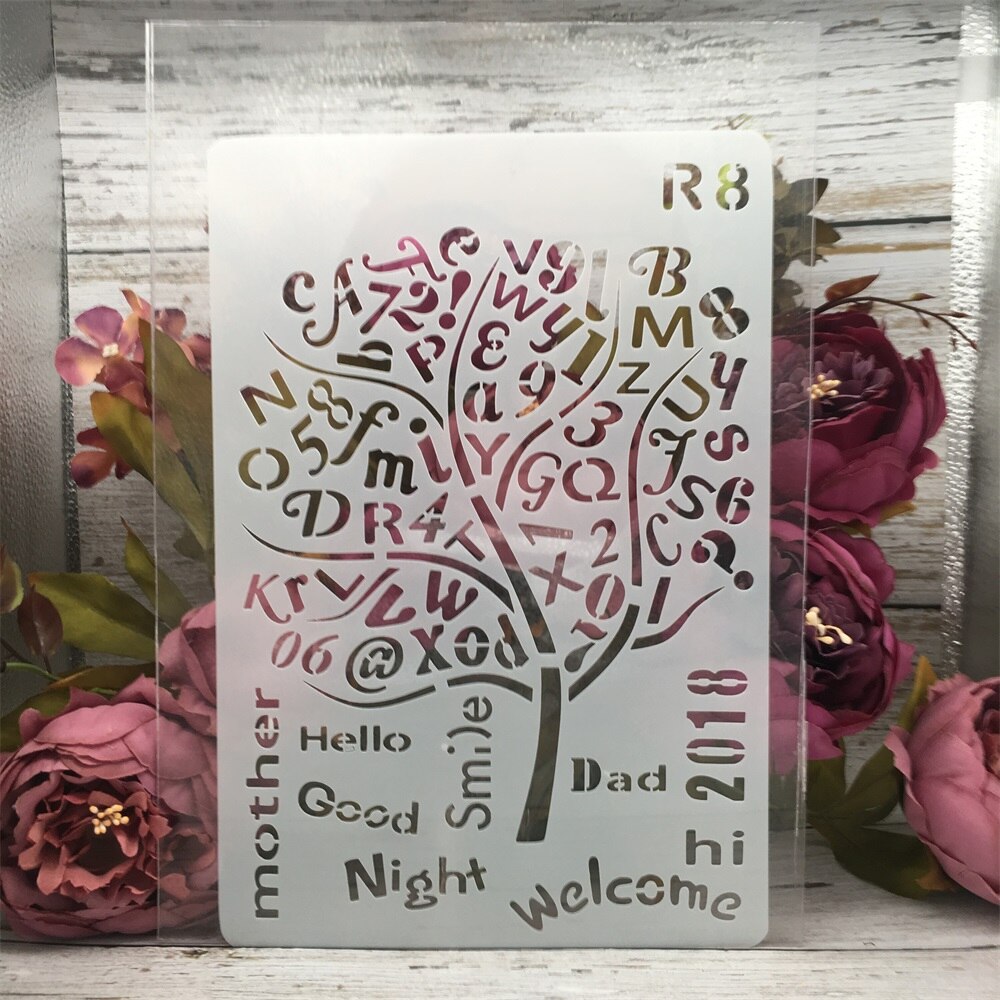 1Pcs 26*17cm Alphabet Letters 12 DIY Craft Layering Stencils Painting Scrapbooking Stamping Embossing Decor Card Template: r8