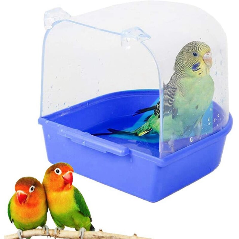 Parrot Bath Box Bird Bath Cage Bird Bath Covered for Small Birds Canary Budgies Parrot