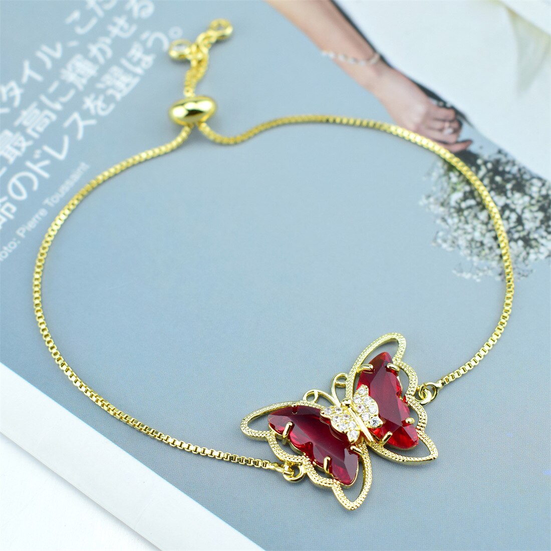 Butterfly Crystal Zircon Bracelet Hollow Butterfly Factory Direct Sales 18 Color Spot Bracelet: 13