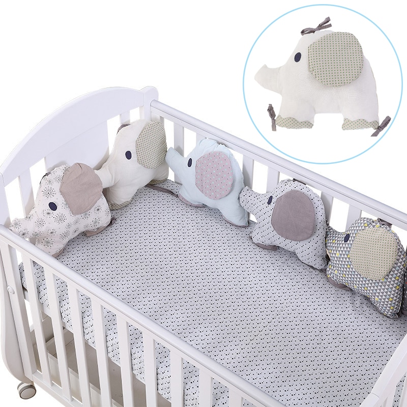 Baby Bed Bumper Crib Cot Baby Bed Protector Wieg Bumper Pasgeborenen Peuter Bed Beddengoed Set Olifant Bumper 6 stks/partij