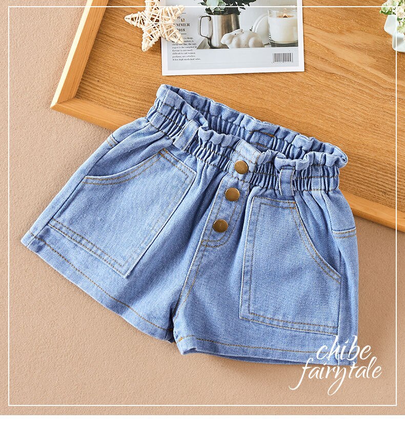 100-160 Cm Summer Girls Jeans Shorts Baby Kids Children Denim Shorts
