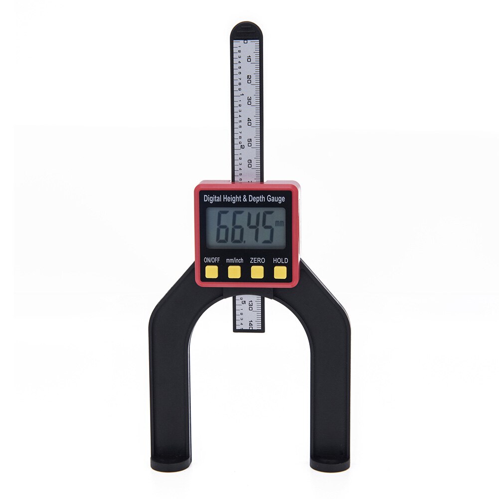 Digital Height Gauge Table Saw 80mm Depth Gauge with Three Measurement Units Locking Screw for Woodworking: Red