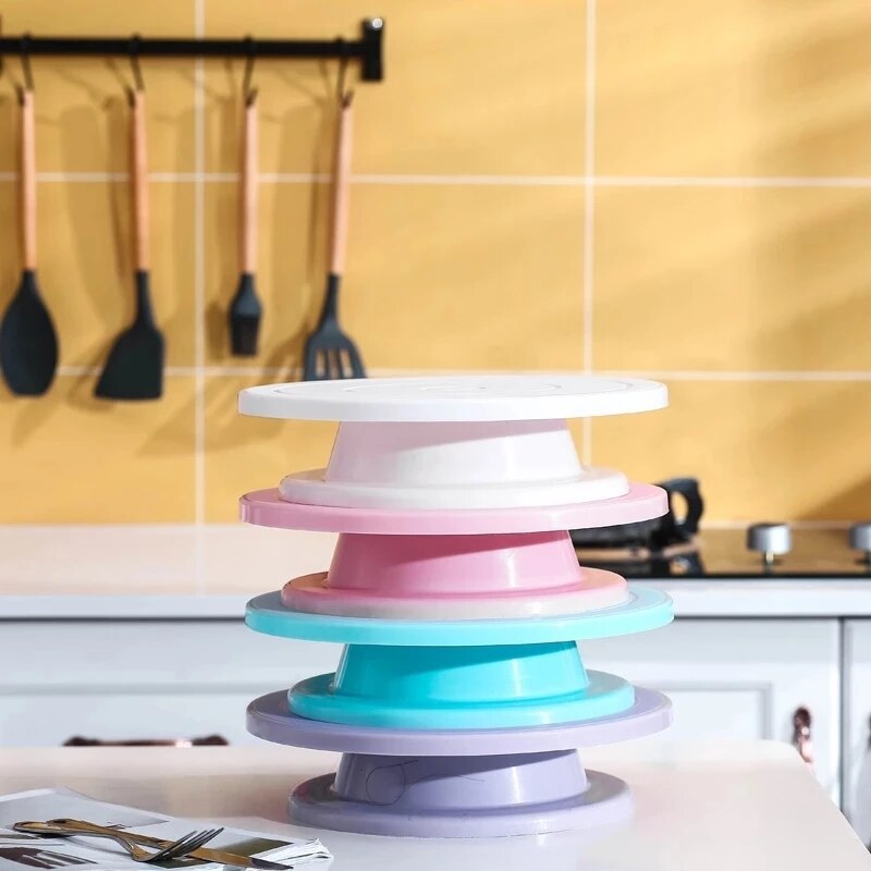 Baking DIY decorating turntable Rotating round cake decorating table Light and stable cake turntable Pastry decoration tools