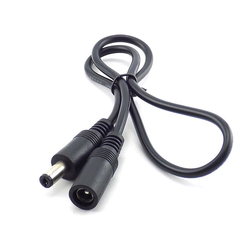 Adaptateur DC Mâle à Mâle 5,5 X 2,1 Mm – Pour Extension De Câble CCTV, DVR, Bande LED – Connecteur Noir En PVC
