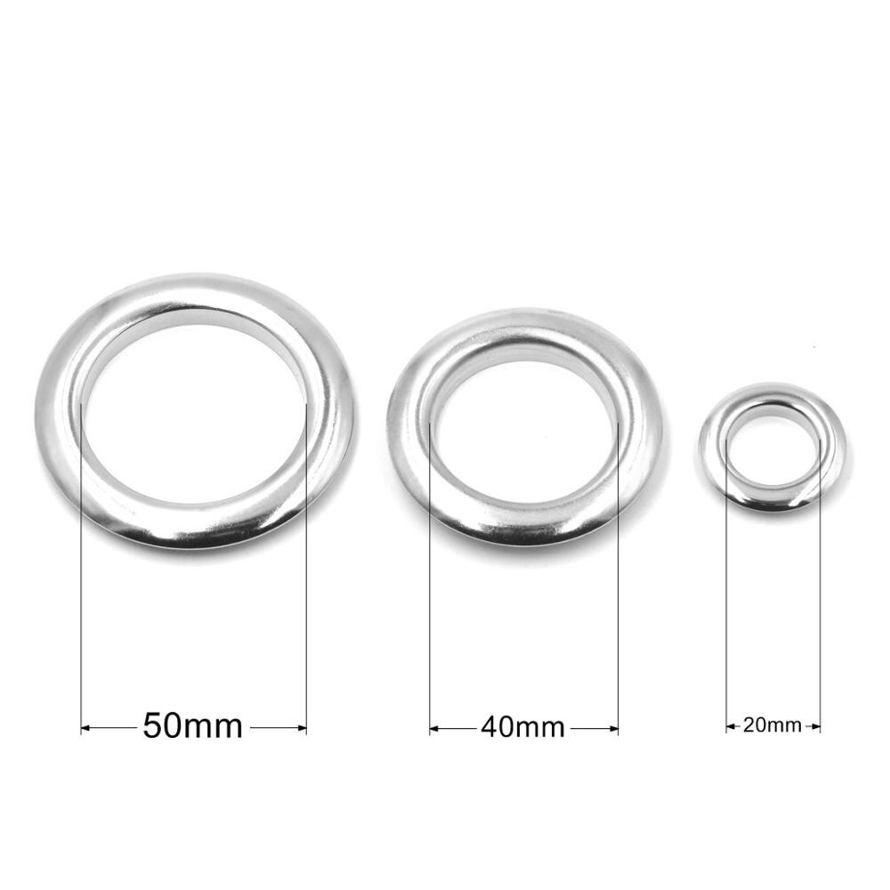 Oeillet en laiton argenté de grande taille, 20mm 40mm 50mm, avec rondelle, pour bricolage de chaussures en cuir, sac, capuchon de ceinture, fournitures artisanales