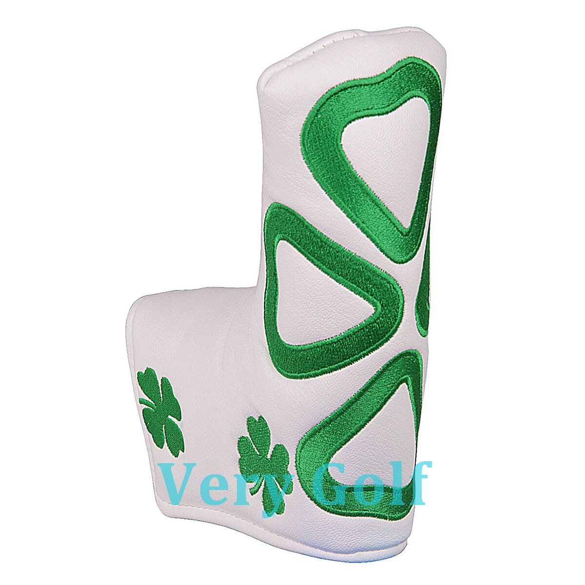 1Pc Vier Clover Putter Cover Golf Blade Putter Head Cover Met Magnetische Sluiting Zwart Of Wit: White