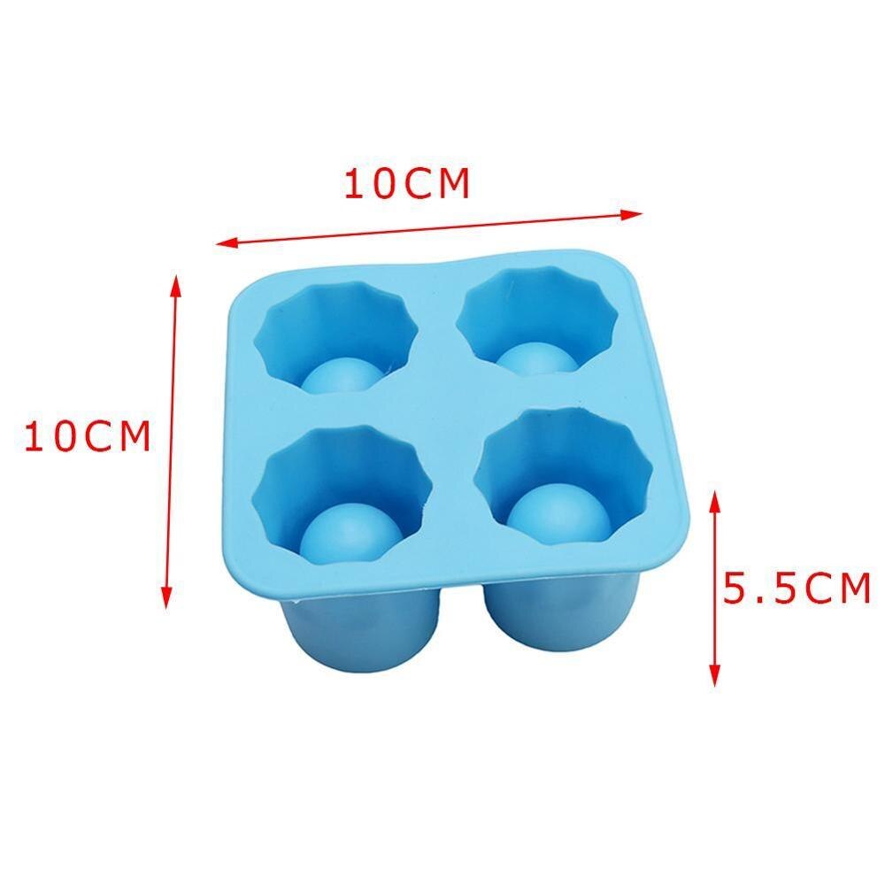 4 tasses forme Silicone moule à glaçons tireurs tir verre glace moule bac à glaçons été barre fête bière glace boisson outil accessoires