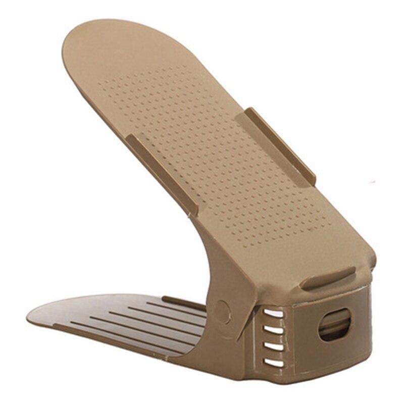 Adjustable Shoe Hanger Storage Organizers Home Wardrobe Space Saving Shoe Storage Rack Shoebox Rack Double Shoes Stand Shelf: Coffee