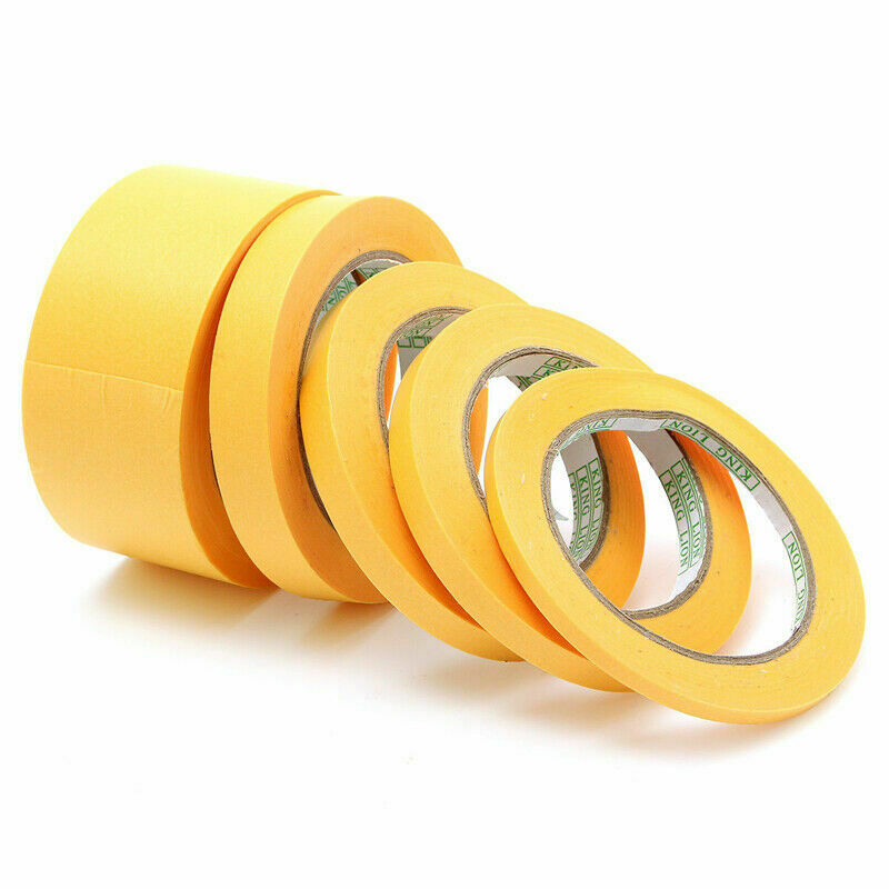 NUOVO 50M Nastro adesivo giallo Adesivo per auto Adesivo Pittura fai da te Carta Pittore Decor Artigianato Accessori artigianali per uso generale