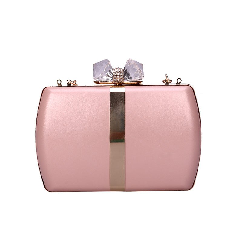 LYKANEFU Box Bankett Party Abend Tasche mit Haspe Schloss Frauen Tasche Geldbörse Tag Erfasst Damen Hochzeit Hand Tasche Mit 2 ketten: Pink