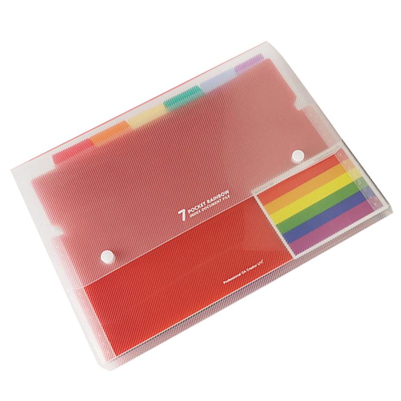 7 taschen Datei Ordner mit 2 Tasten Regenbogen Dokument Ordner Erweiterbar Ordner Tasche Tragbare Datei Veranstalter