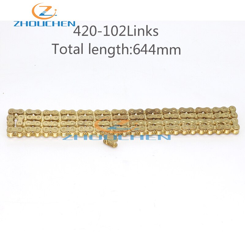 428/420 102/104/108 Links Gouden Ketting 110-150cc Crossmotor/Pit Bike Voor Crf 50 70 Ssr Pit Dirt fiets: 420-102links