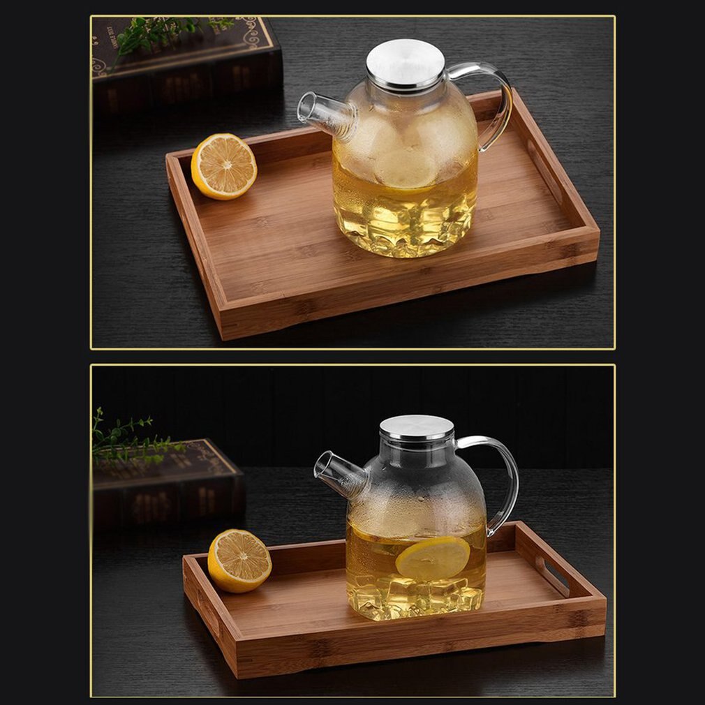 Resistant Transparent Glass Kettle TOD-1800ml Water Pitcher, Teapot Coffee Juice Jug with Stainless Strainer Functional