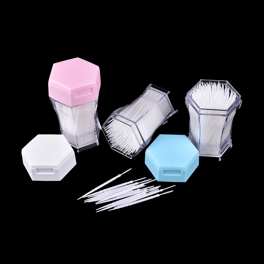 1 Bottle 200Pcs Plastic Dental Picks Oral Hygiene 2 Way Interdental Brush Tooth Pick Kitchen Table Decoration