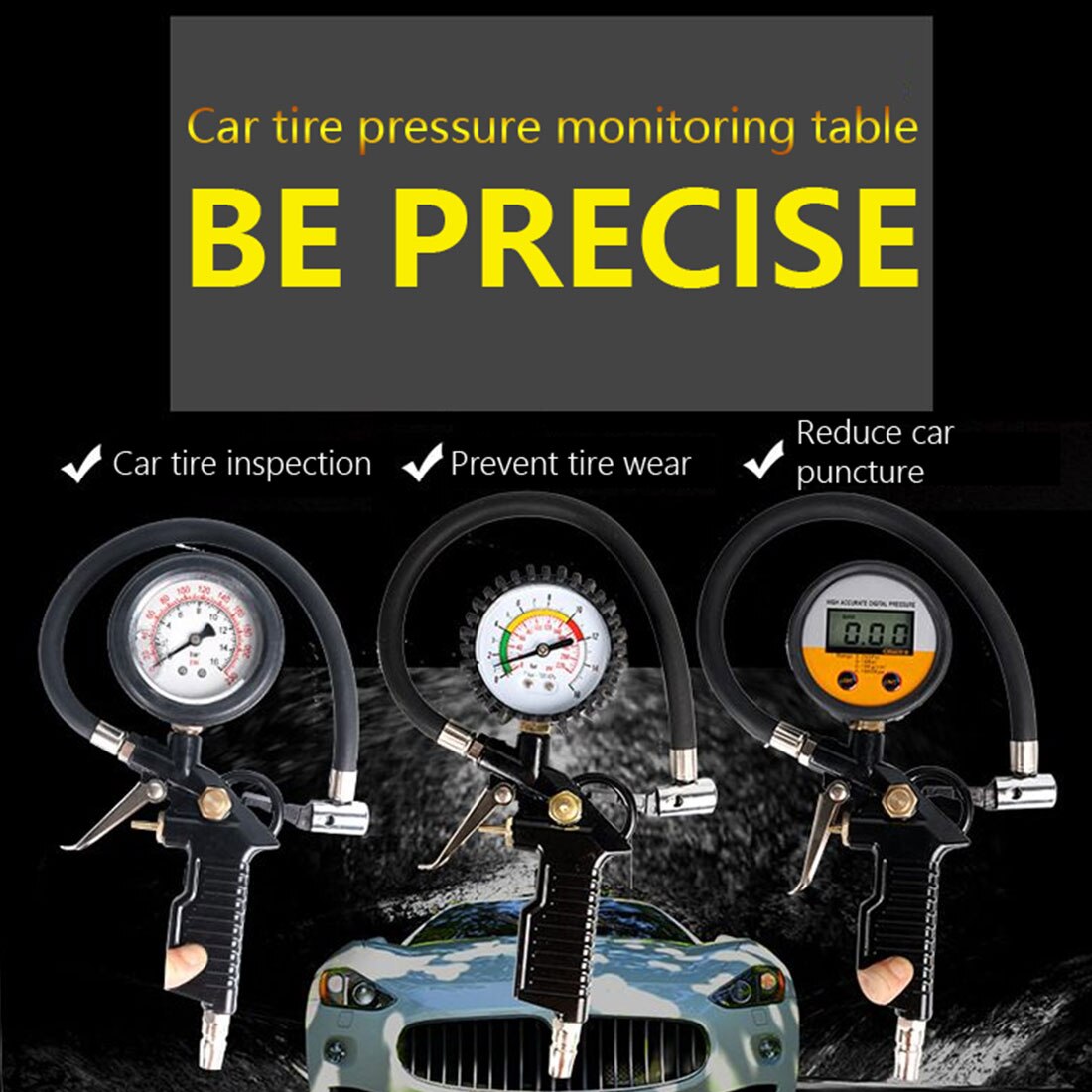 0-220 psi bil digital lcd-skærm luftdæktrykmåler bil dæk lufttryk inflator gauge monitor eu / us / ja