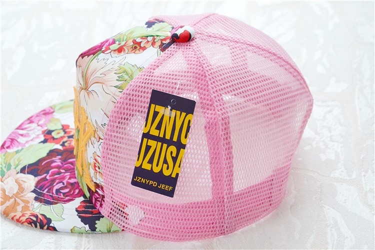 2018 Flores de Impressão Rocha Verão Sol Bonés de Beisebol Das Meninas Dos Meninos Do Bebê Verão das Crianças Malha Caps Chapéu Snapback