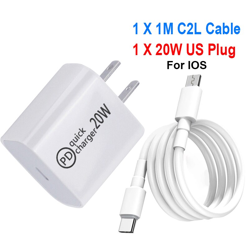 Adattatore universale per caricabatterie per cellulare da viaggio 20W Smart Phone caricabatterie rapido USB testa di ricarica per iPhone 13 12 Samsung: US C2L