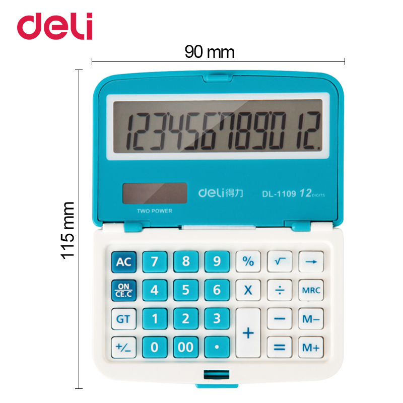 Deli solar mini pocket calculator voor school kantoor berekenen supply leuke opvouwbare rekenmachine multifunctionele