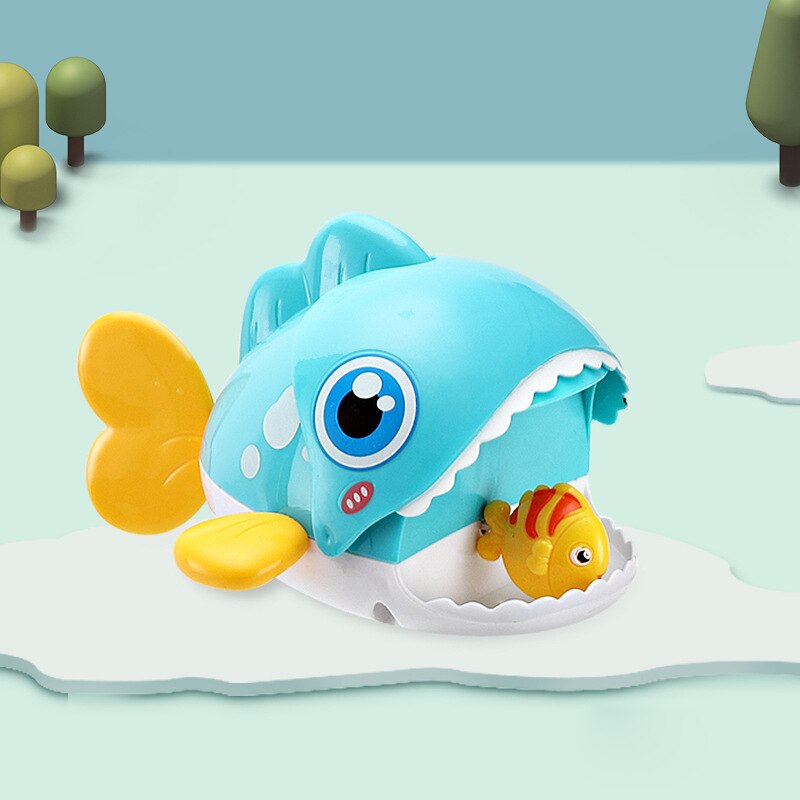 Gorąca sprzedaż zabawki robić kąpieli mechaniczna zabawka delfin gruba ryba zjada małe ryby zabawna zabawka kąpiel dziecięca zabawki wodne wanienka wysokiej jakości