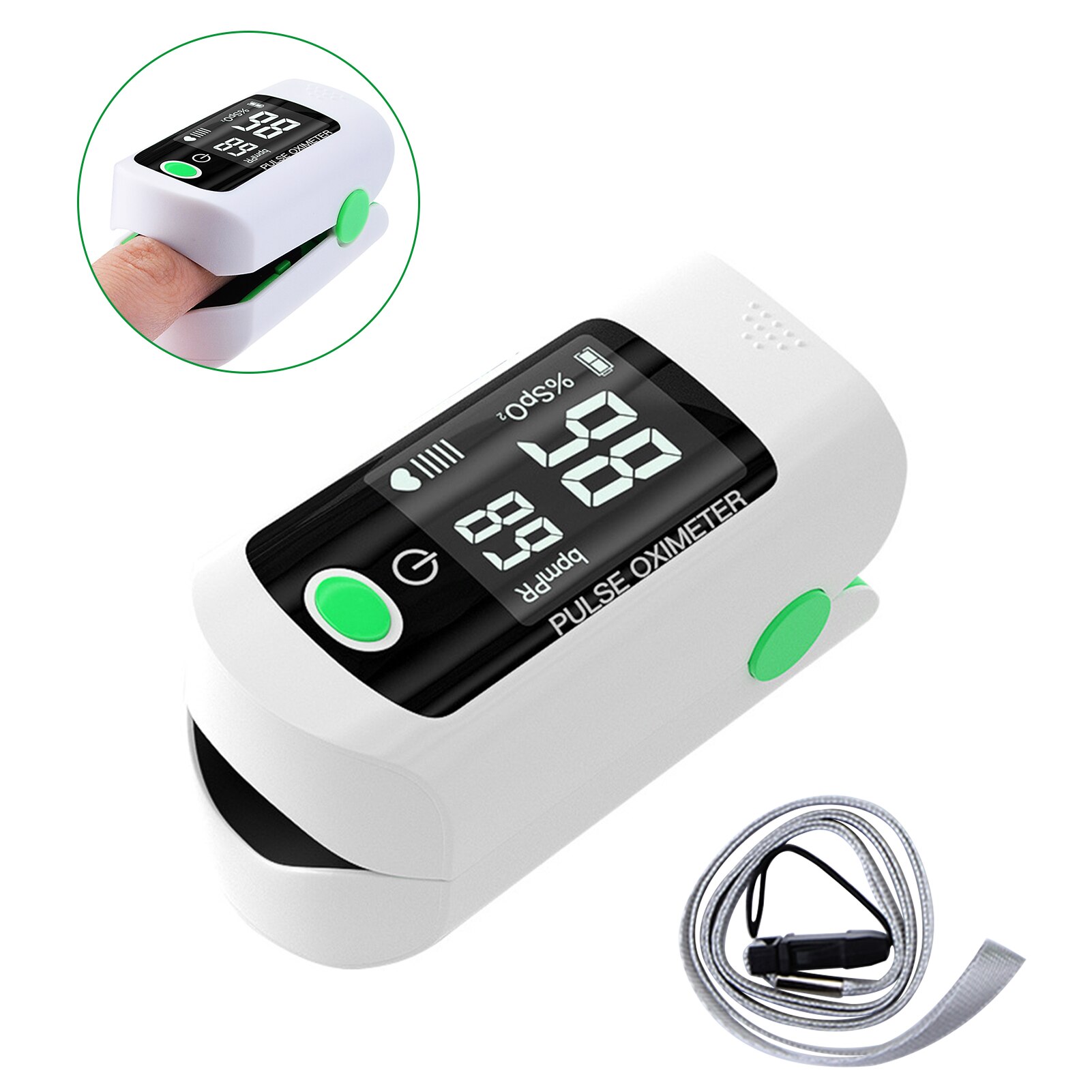 Wrist Blood Pressure Monitor LCD Screen Sphygmomanometer 99 Groups Data Memory Voice Broadcast Tonometer &amp; Oximeter Oximetry: Oximeter A