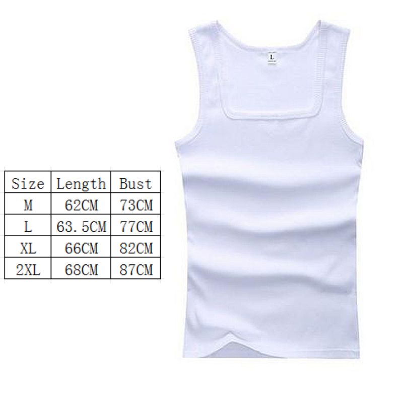 100% Cotton Mens Oversized T-shirt Sleeveless Tank Top Solid Color Fitness Men Muscle Vests Bodybuilding T Shirt For Men Tees: M / WHITE