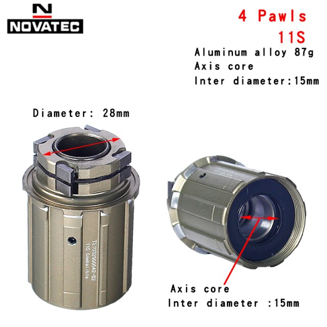 Novatec kassetthus xd xdr aluminiumslegering  al7075 4 pal 11 12 -trinns frinav for  d792sb d792sb d772sb d412sb baknav: Aluminium 11s 15mm