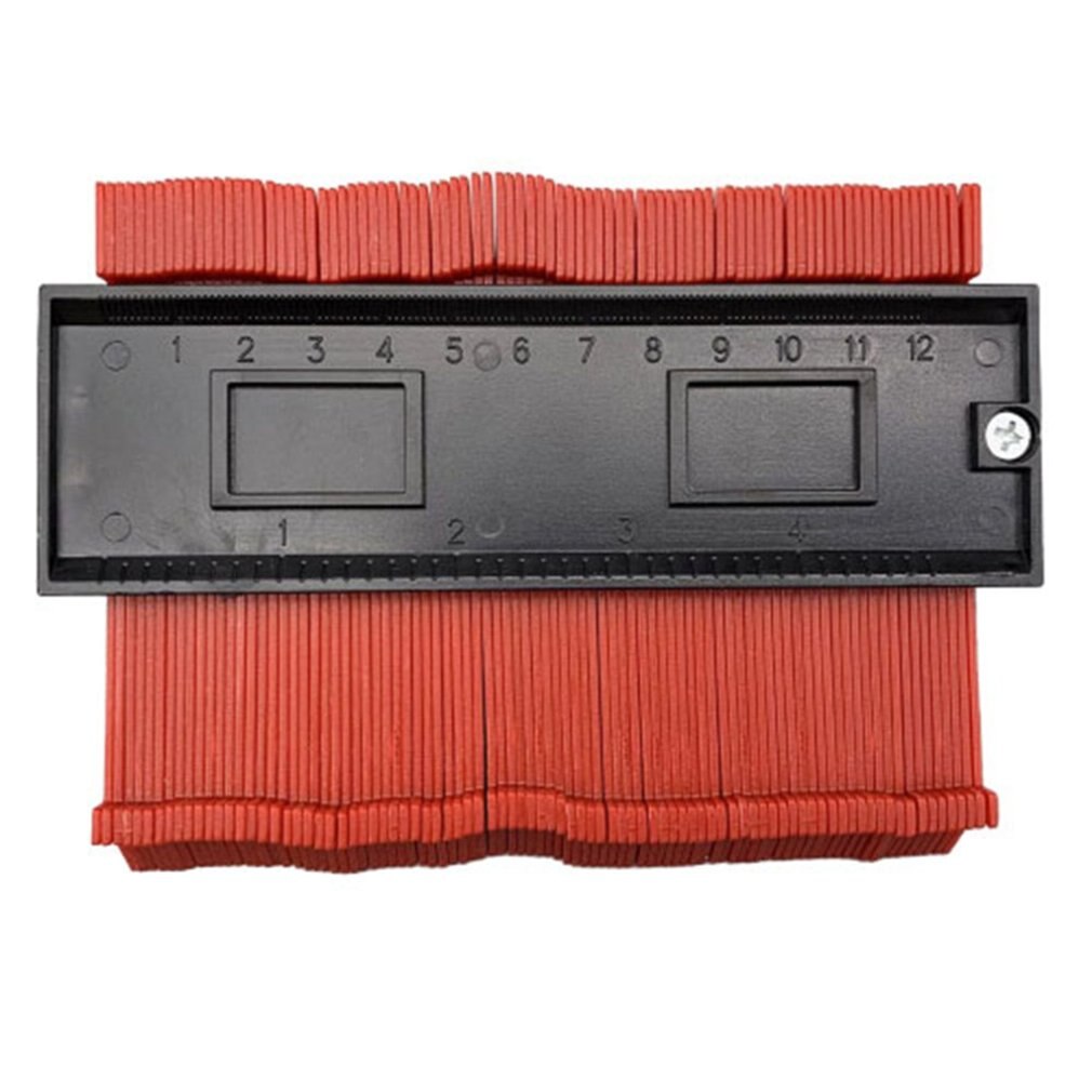 Contour Gauge Profile Tool irregular profile gauge radian ruler profile Radian ruler Shaper Copy ruler: red 12cm