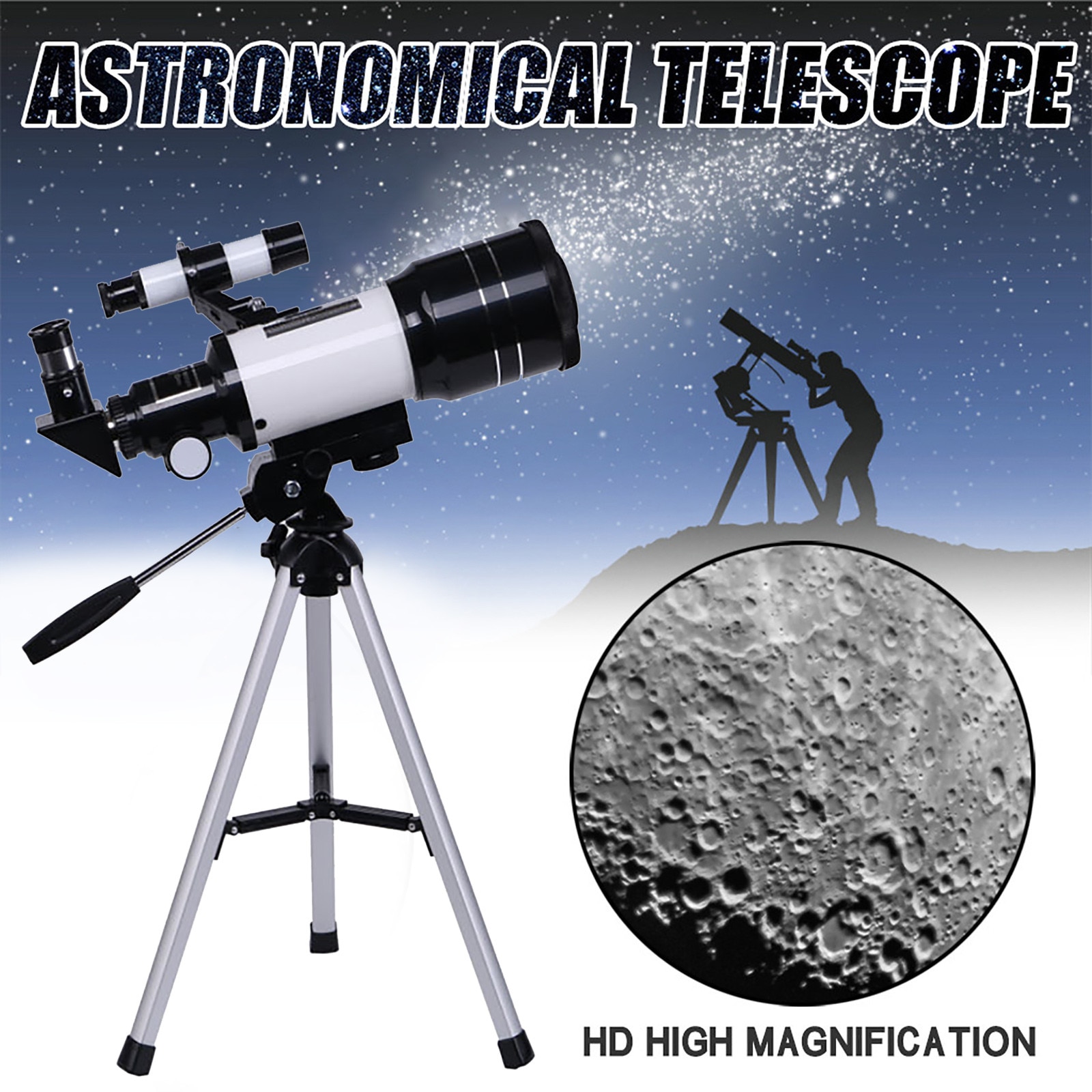 Monoculaire Zoom Shot Pro Telescoop 150X70Mm Diafragma Astronomische Telescoop Refractor Statief Finder Voor Beginners Professionele