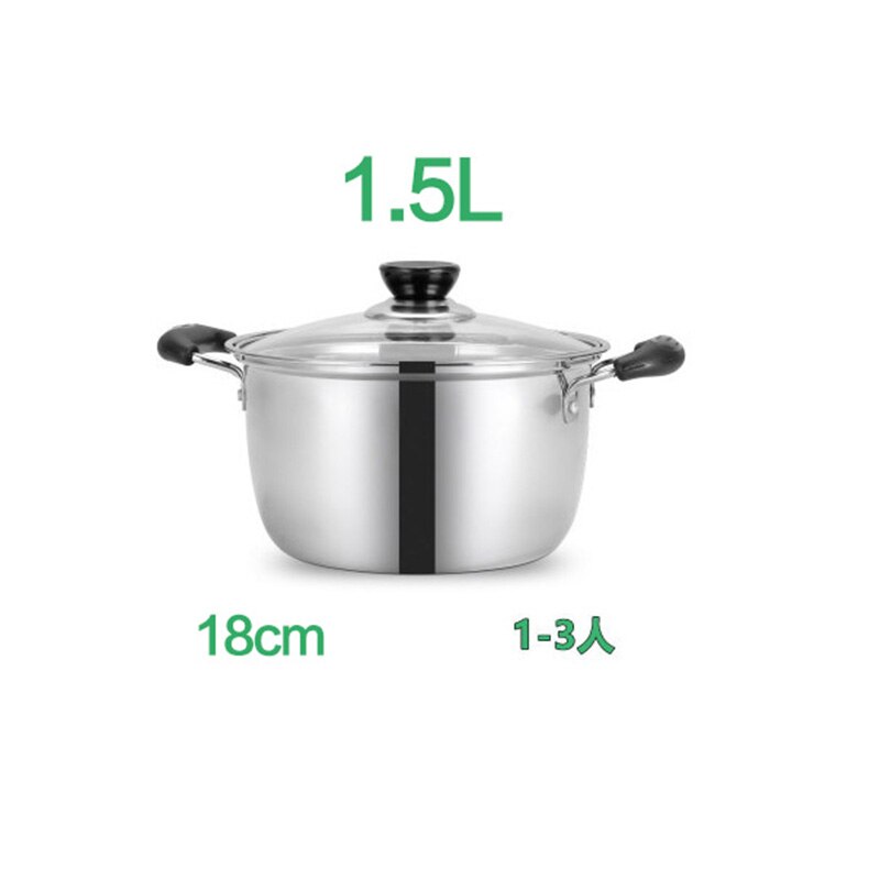 1Pcs Dubbele Bodem Pot Soep Pot Multi-purpose Kookgerei Non-stick Pan Pot Niet-magnetisch Koken: 18CM