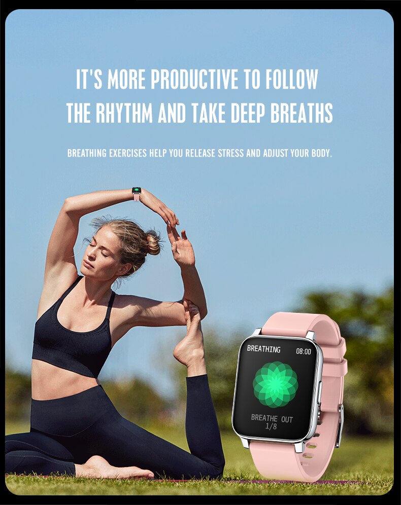 Lenvon P36 Smartwatch - 1.69" Screen, Heart Rate, Blood Pressure, Sleep Monitor, IP68 Waterproof