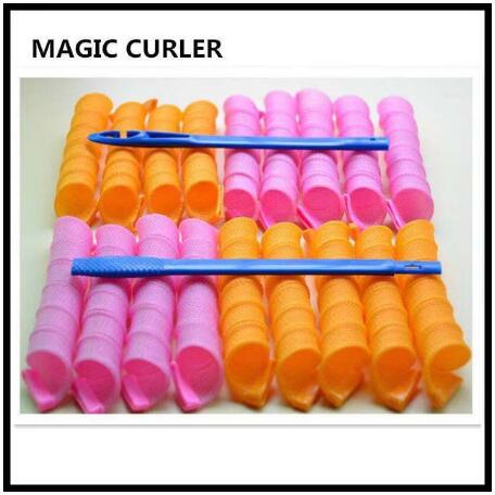 Bricolage 55cm Long bigoudis 40 pièces/ensemble rouleau magique bigoudi magique bigoudis spirale boucles Kit de coiffure: 18pcs 30cm 03