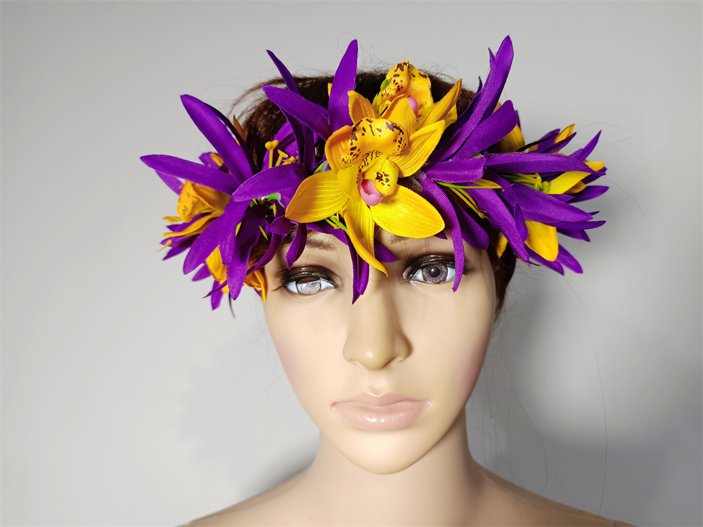 ragno giglio Orchidea Fiore fascia Hula ballerina Ragazza Copricapo Prestazioni per feste Hawaii Ghirlanda Accessori per capelli Vendita calda