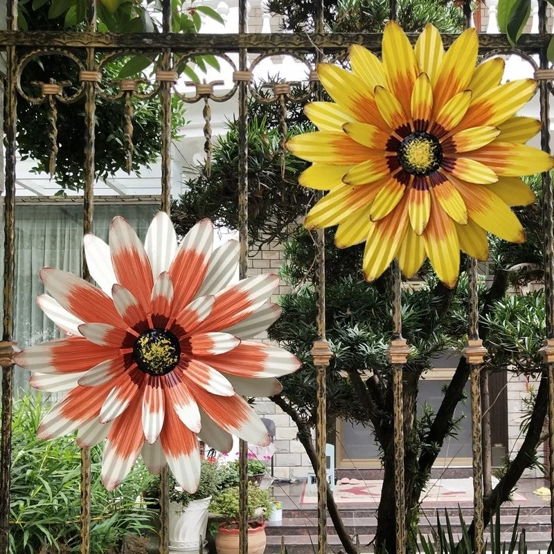 3D-Blumen-Wandkunst-Dekorationen, Metall-Hängeblumen-Wandskulpturen, hängende Verzierung für Badezimmer, Wohnzimmer, Garten, Hof, Zuhause, D