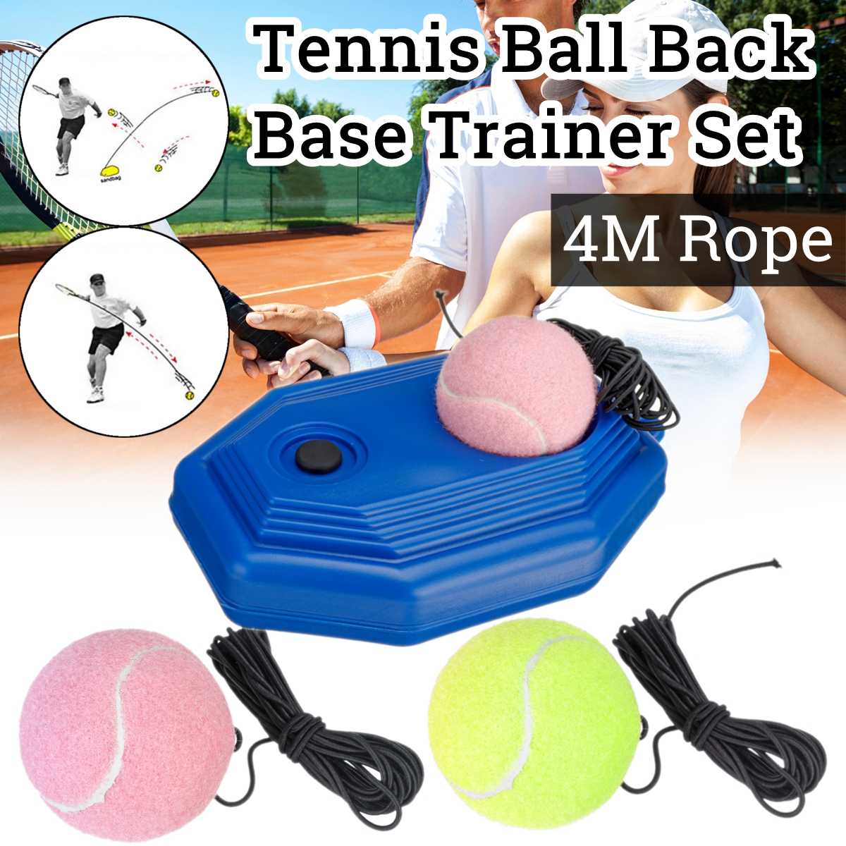 Heavy Duty Tennis Trainer Training Tool With Ball Practice Self-Duty Rebound Partner Sparring Device Baseboard Exercise Sport