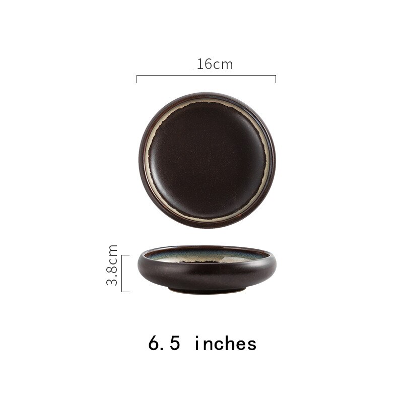 Plato de cerámica para ensalada, platos para comida, platos para servir aperitivos, platillos, vajilla de estilo japonés, encurtidos, salsas, vinagre, plato pequeño: H