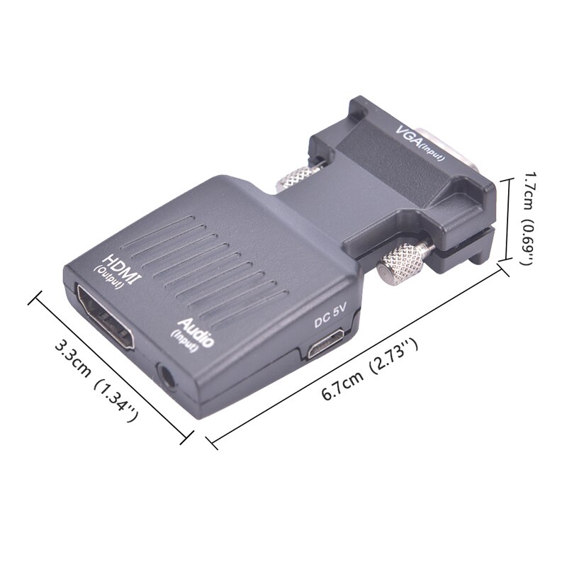 VGA to HDMI Adapter with Audio Male VGA to Female HDMI Converter Laptop to TV