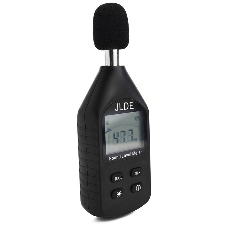 Detector de ruído digital claro que monitora o medidor de nível sadio do luminoso do lcd mini verificador de medição de ruído da precisão alta de pouco peso
