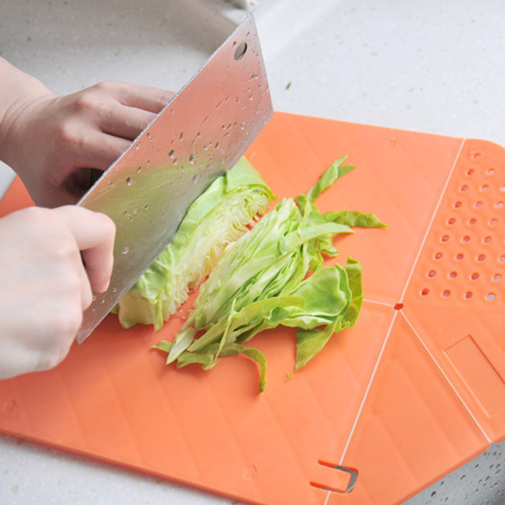 Nieuw Multifunctionele Opvouwbare Spoelen Chop Board Groenten Fruit Snijplank Zeef Snijplank Multifunctionele Keuken Tool
