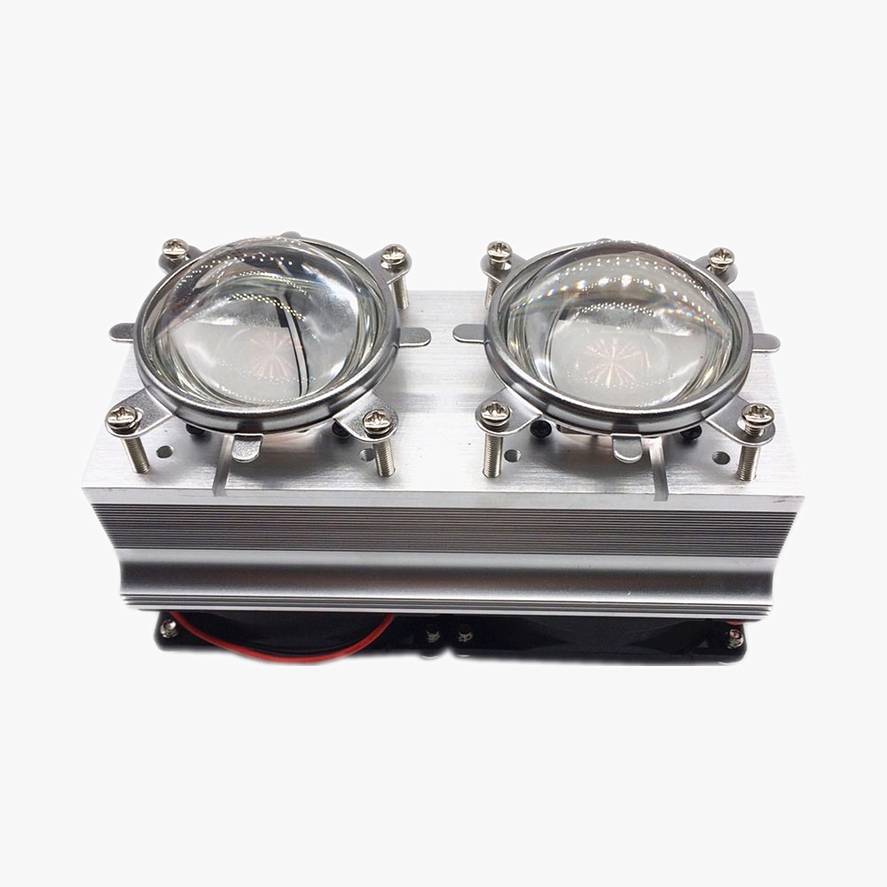 Disipador de calor LED de alta potencia, 100W, 200W, ventiladores de refrigeración con 44mm, lente de 60/80/90/120 grados + soporte Reflector