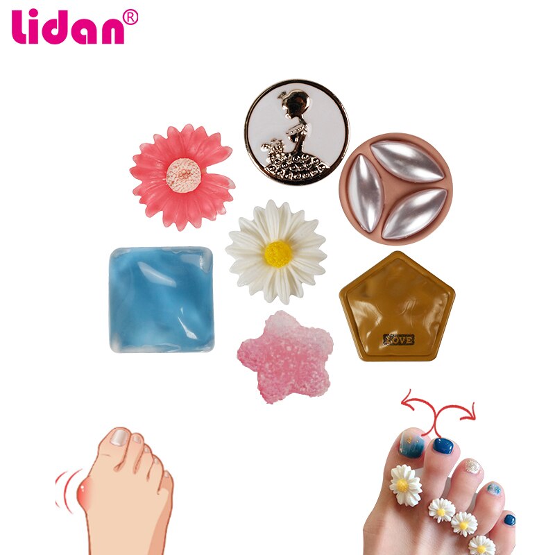 Toe Separator Foot Form Salon Pedicure Care Nail Art Pedicure Soft Silicone Finger Divider Pearls Flower Shape Manicure Tools
