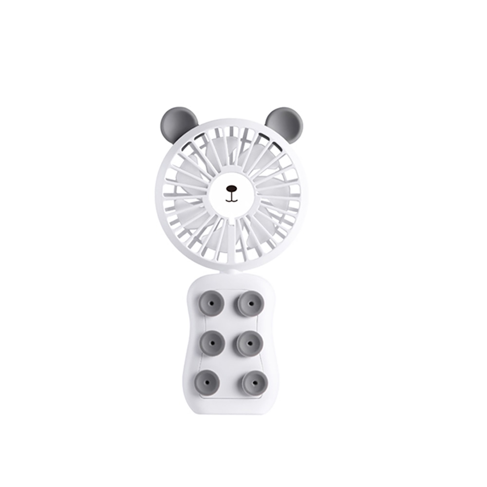 Bærbar håndholdt vandtågeventilator 2 i 1 funktioner kraftig ventilator mini udendørs vandkøling sprøjteventilator befugtningsventilator: Bjørn hvid