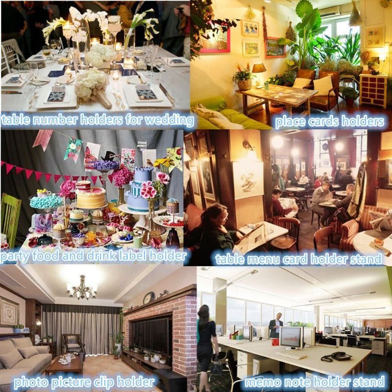 10Pcs Rustieke Houten Foto Clip Memo Naam Kaart Base Holder Memo Fotolijst Tafel Nummer Stand Clip Wedding Party levert